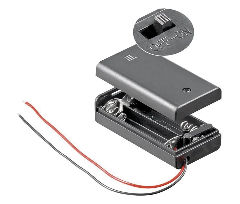 Suporte de Pilhas com Interruptor AA X 2