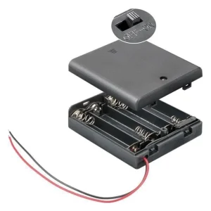 Suporte de Pilhas AA X 4 com Interruptor