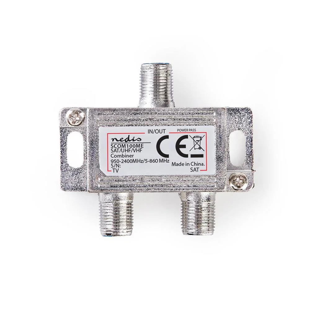 Combinador de Satélite de 2 a 1 Conector F .