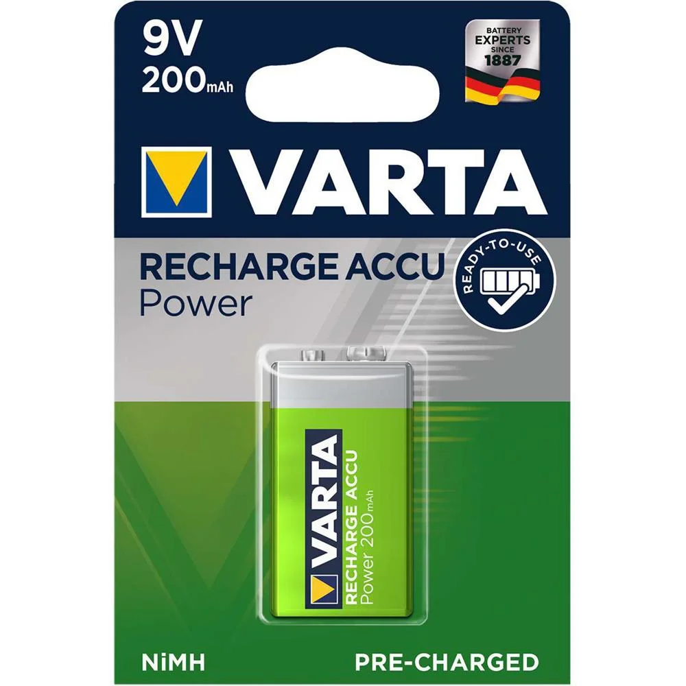 Pilha Recarreg. 1 Varta e Ready2use Nimh 9v 200mah