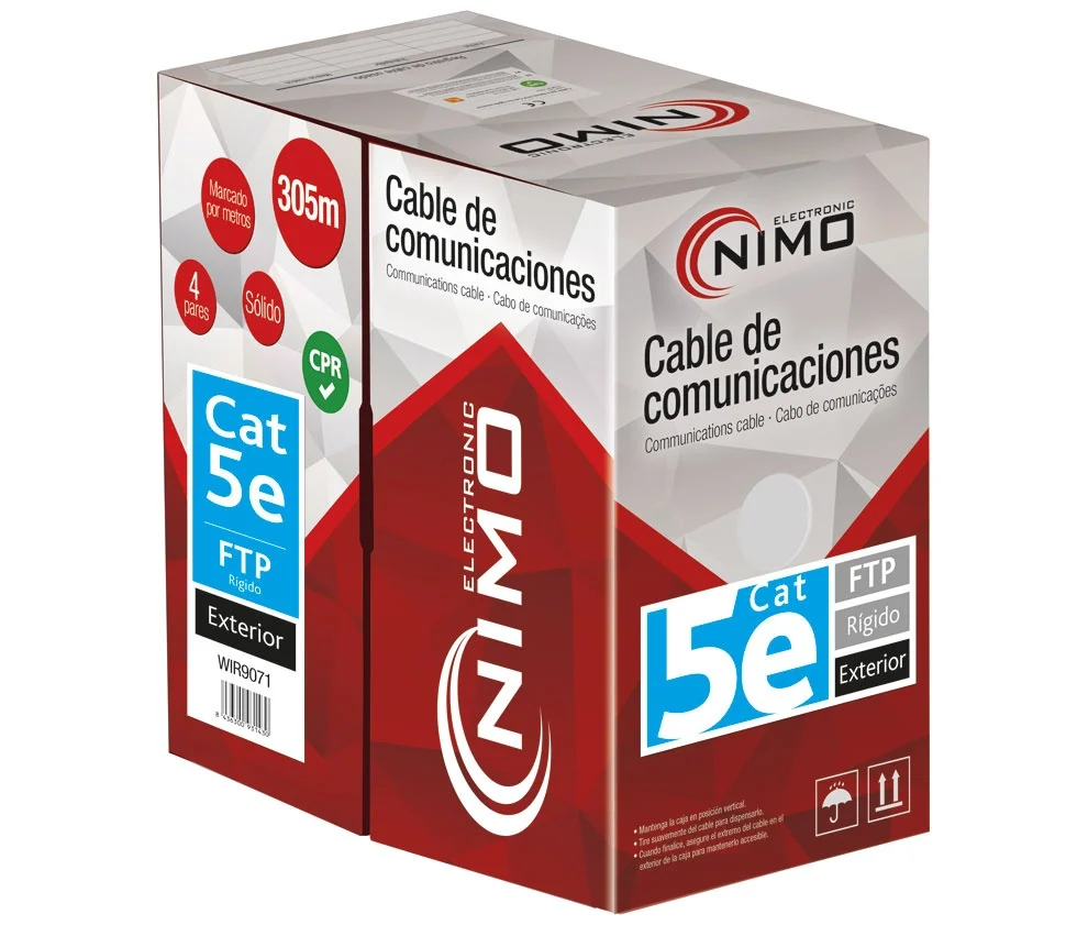 Bobine Cabo Ftp Rigido Cat5e P/ Exterior (305m)