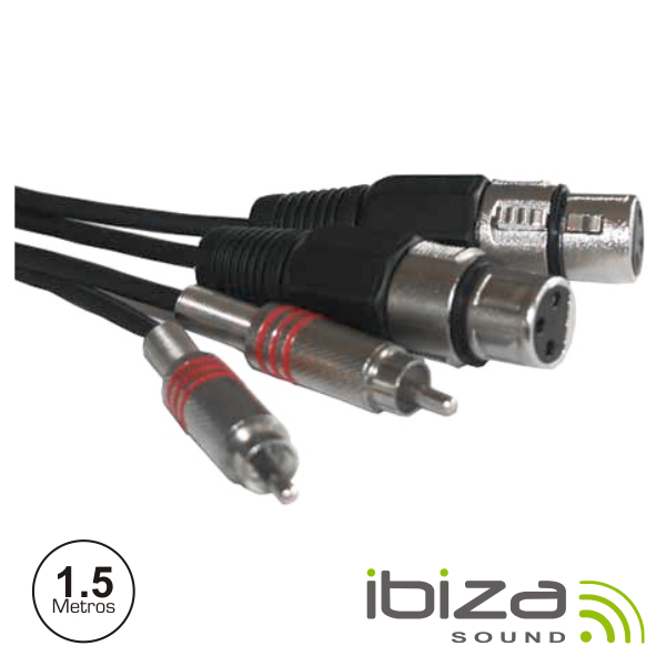 CM1.5RXF-2 CABO 2-XLR 3P FÊMEA / 2-RCA MACHO 1.5M IBIZA