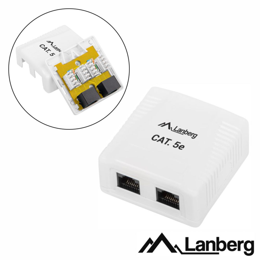 OU5-0002-W Tomada de Superfície RJ45 C/ 2 Saídas LANBERG