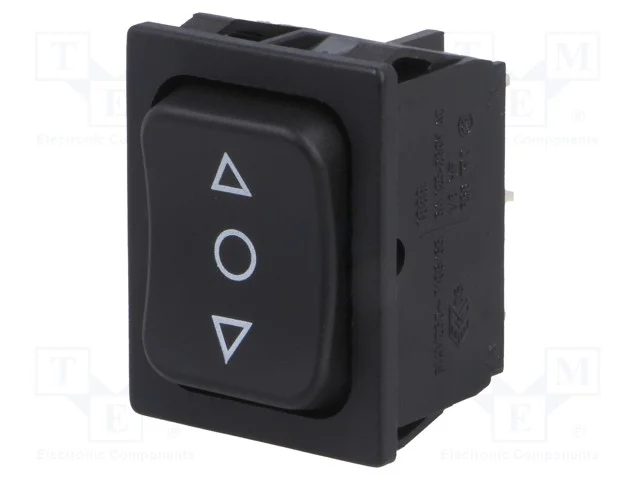 Rocker Dp3t Pos 3 (On)-Off-(On) 6a/250vac Preto
