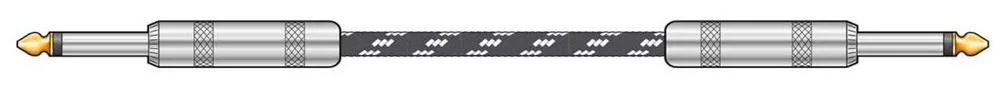 Cabo de Guitarra Trançado Jack 6,3 Preto/Branco 6m