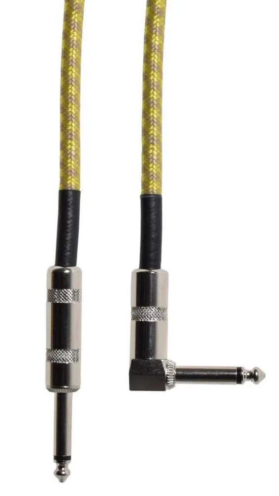 Cabo Jack Mono 6.3mm 90º para Jack Mono 6.3mm Cinza/Dourado 3.0m