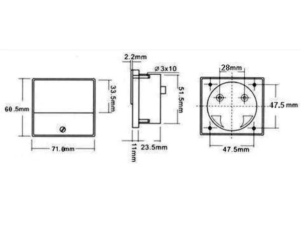 Voltímetro Analógico Painel 15v Dc 70x60mm