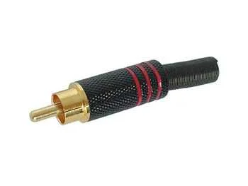 Ficha Rca Macho Envolvido em Metal Preto- Vermelho