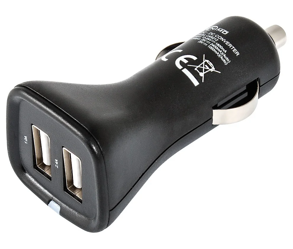 Carregador 12 / 24vdc / Usb 5vdc-2400ma + 1000ma