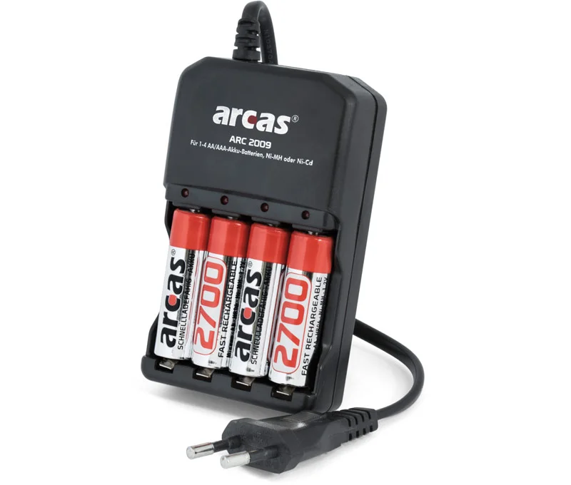 Carregador de Bateria 1-4 AAA / AA Ni-Mh