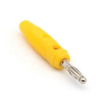 Ficha Banana 4mm Encaixe Amarela