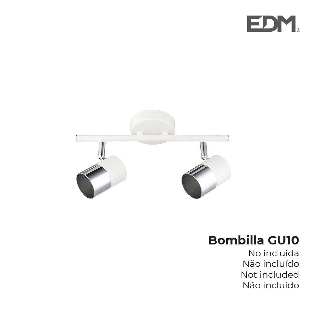 Foco 2 Lâmpadas Branco Osso + Plata Moon Edm