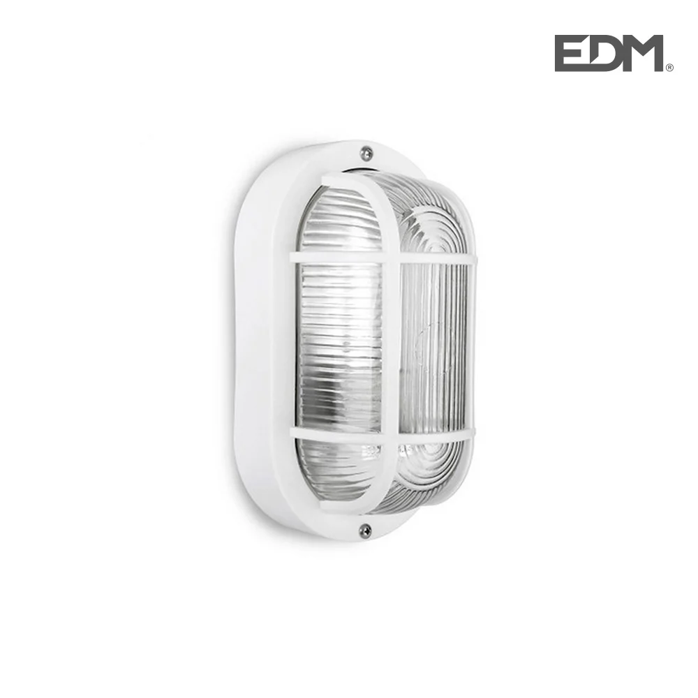 Aplique Ip54 Oval Branco E27 40w 20x11,3cm Mod. Ov