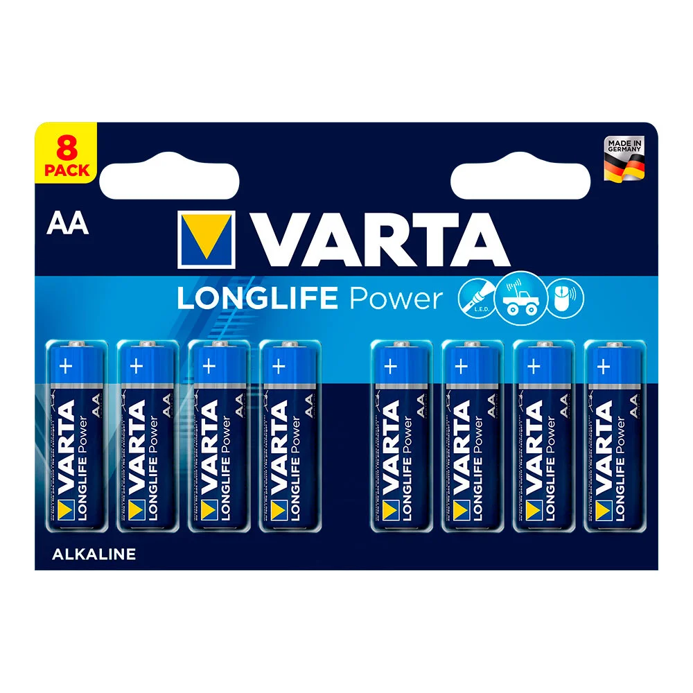 Pilha Varta Long Life Power AA Lr06 Pack 8uni