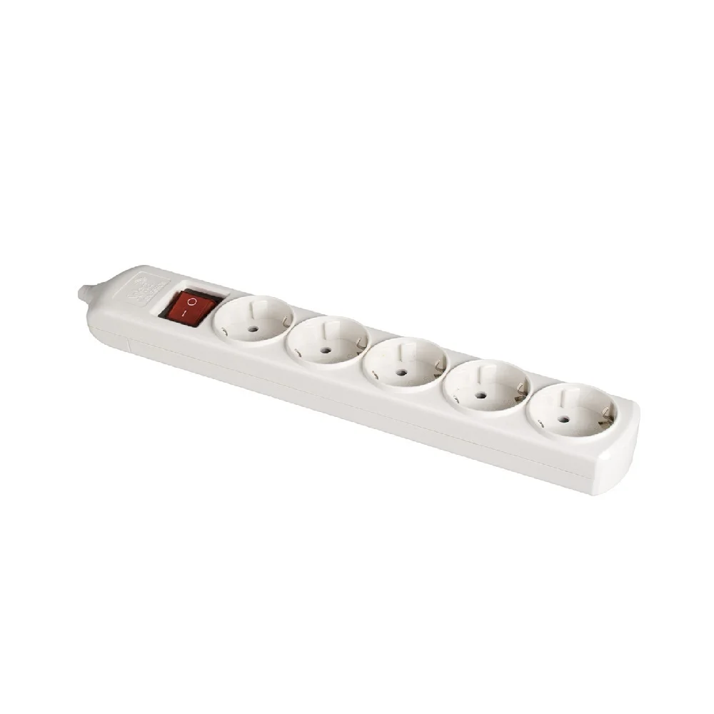 Bloco 5 Tomadas, com T/T Lateral 16a 250v. Branco