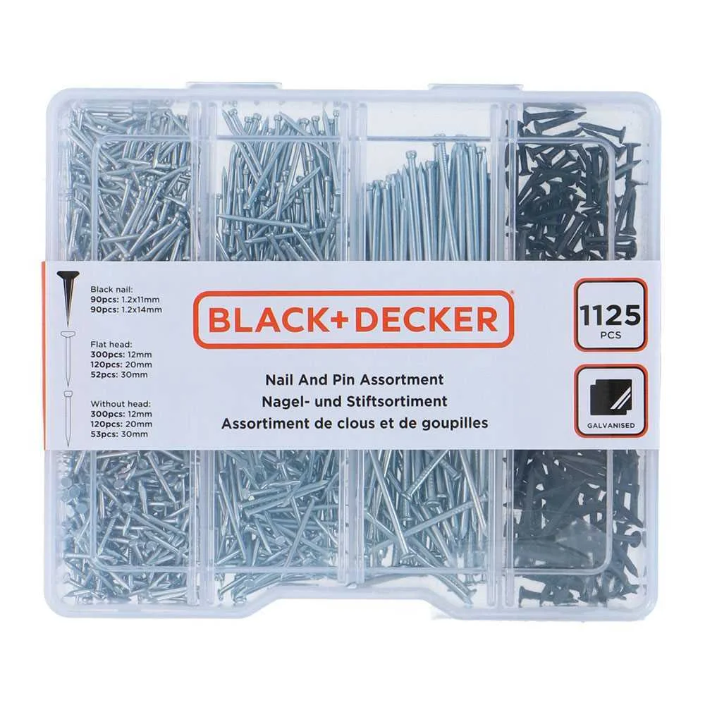 Sortido de Pregos 1125 Peças Black+Decker