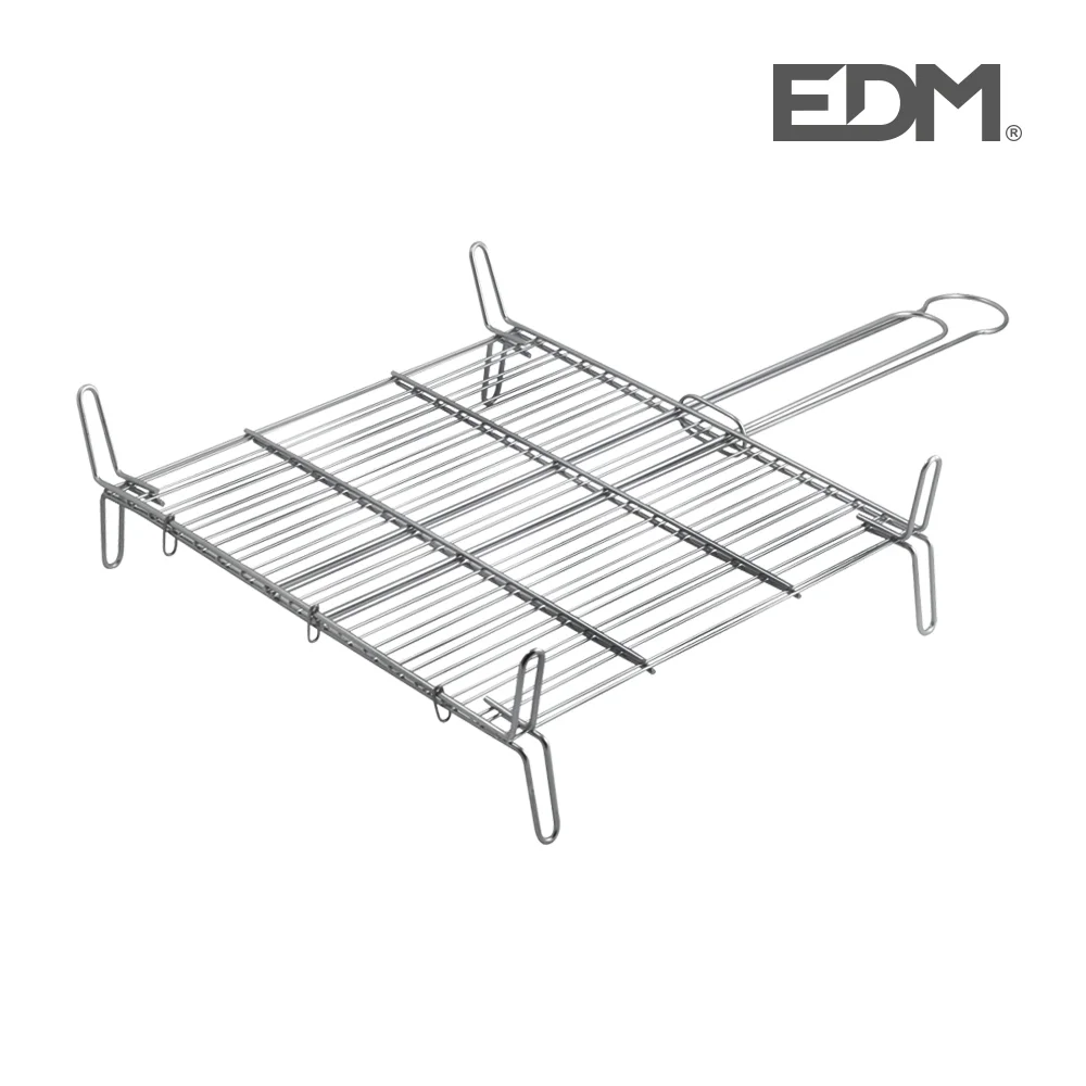 Grelha Dupla com Pes 40x40cm Edm - 2 Lados