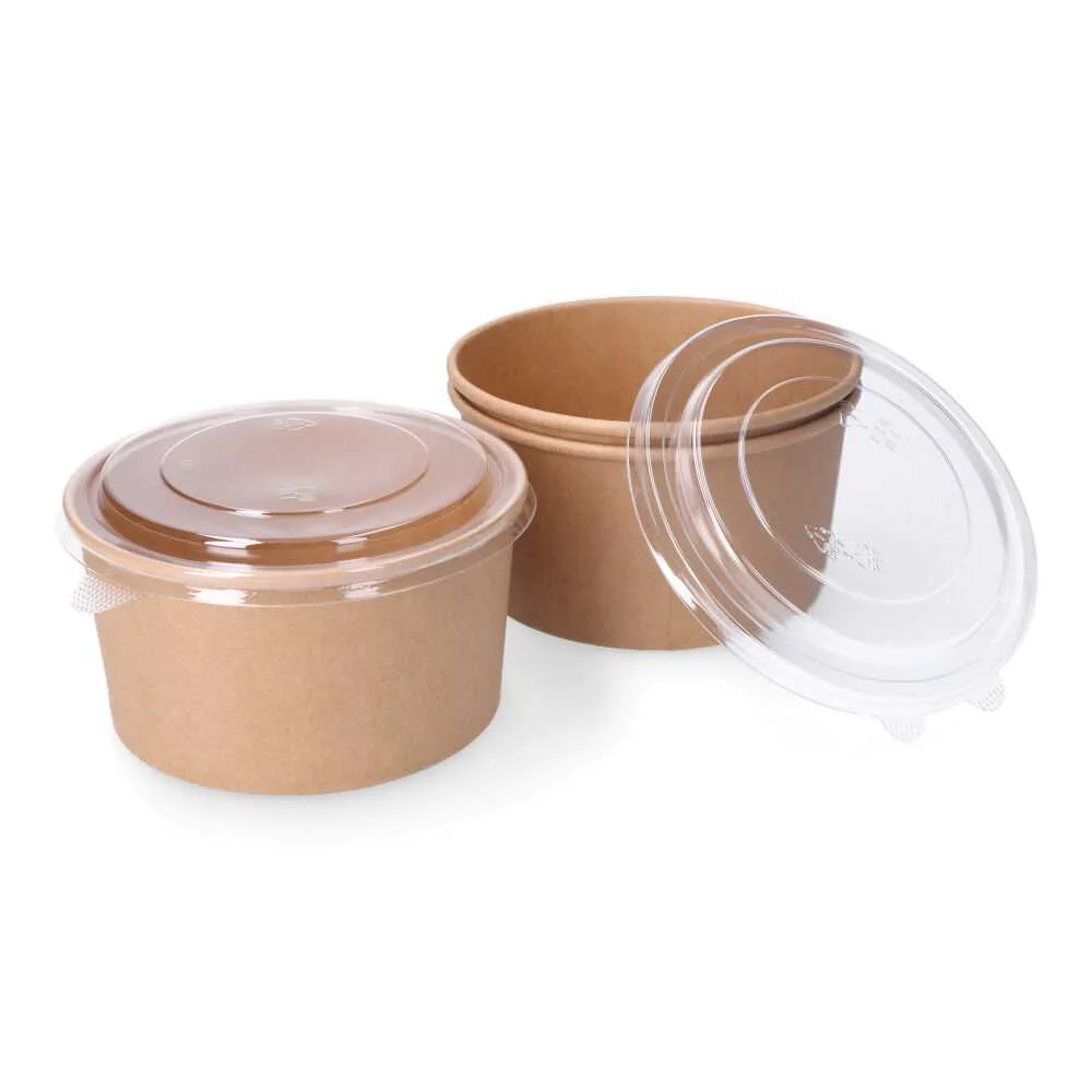 Embalagem Cartão Biodegradável Redonda para Salad.