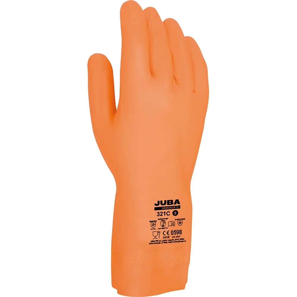 Luva de Trabalho Latex / Neoprene Laranja