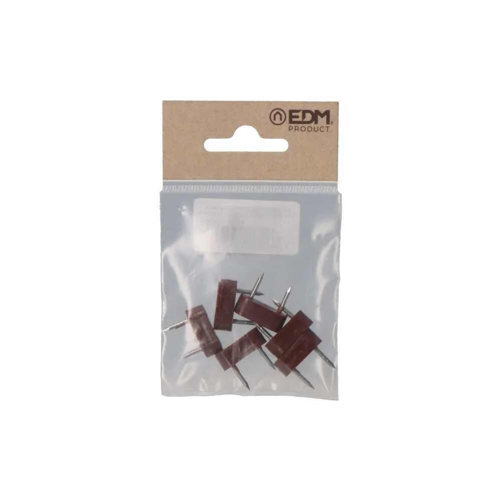 Pack 6un Limitador Armário 2 Pontas 7x18 Castanho