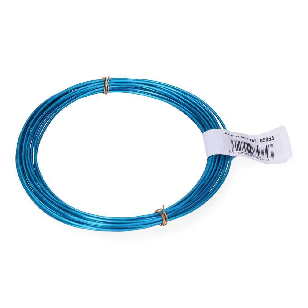 Pack 1un Rolo de Arame de Alumínio 1,5mm 5m Azul .