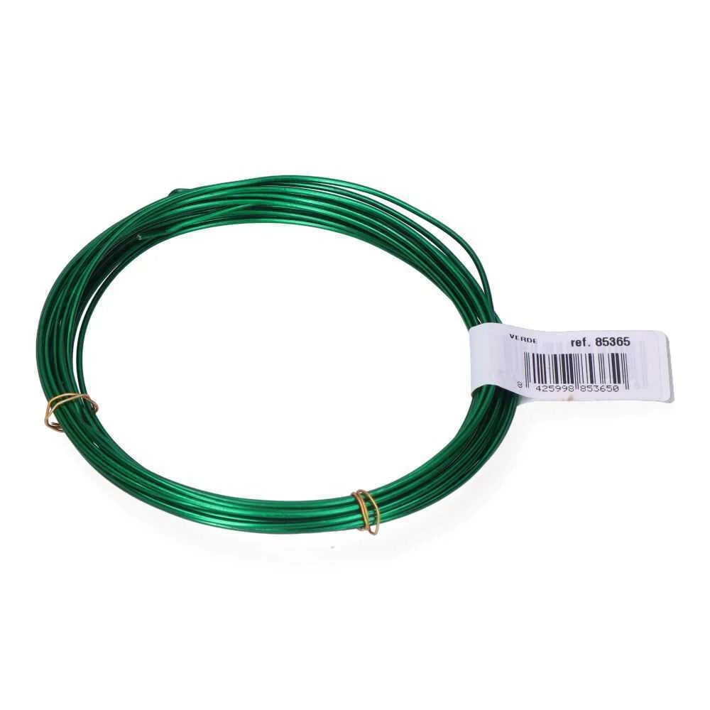Pack 1un Rolo de Arame de Alumínio 1,5mm 5m Verde
