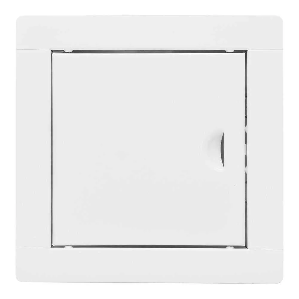 Tampa Manual Embutida Quadrada Aço Branco 15x15cm