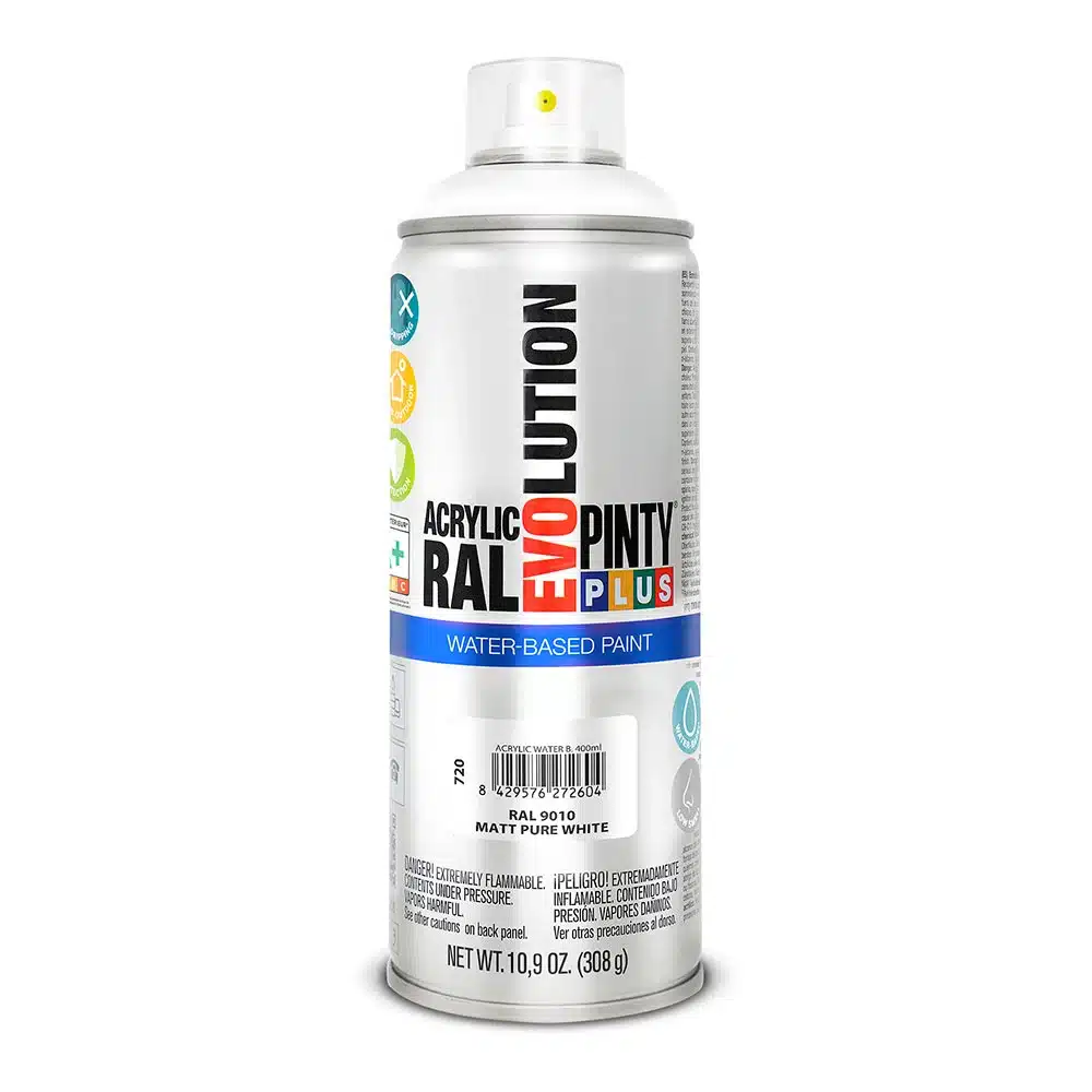 Tinta em Spray Pintyplus Base de Água Branco 520