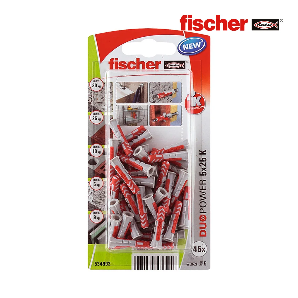 Blister 45 Buchas Duopower 5x25mm com Parafuso