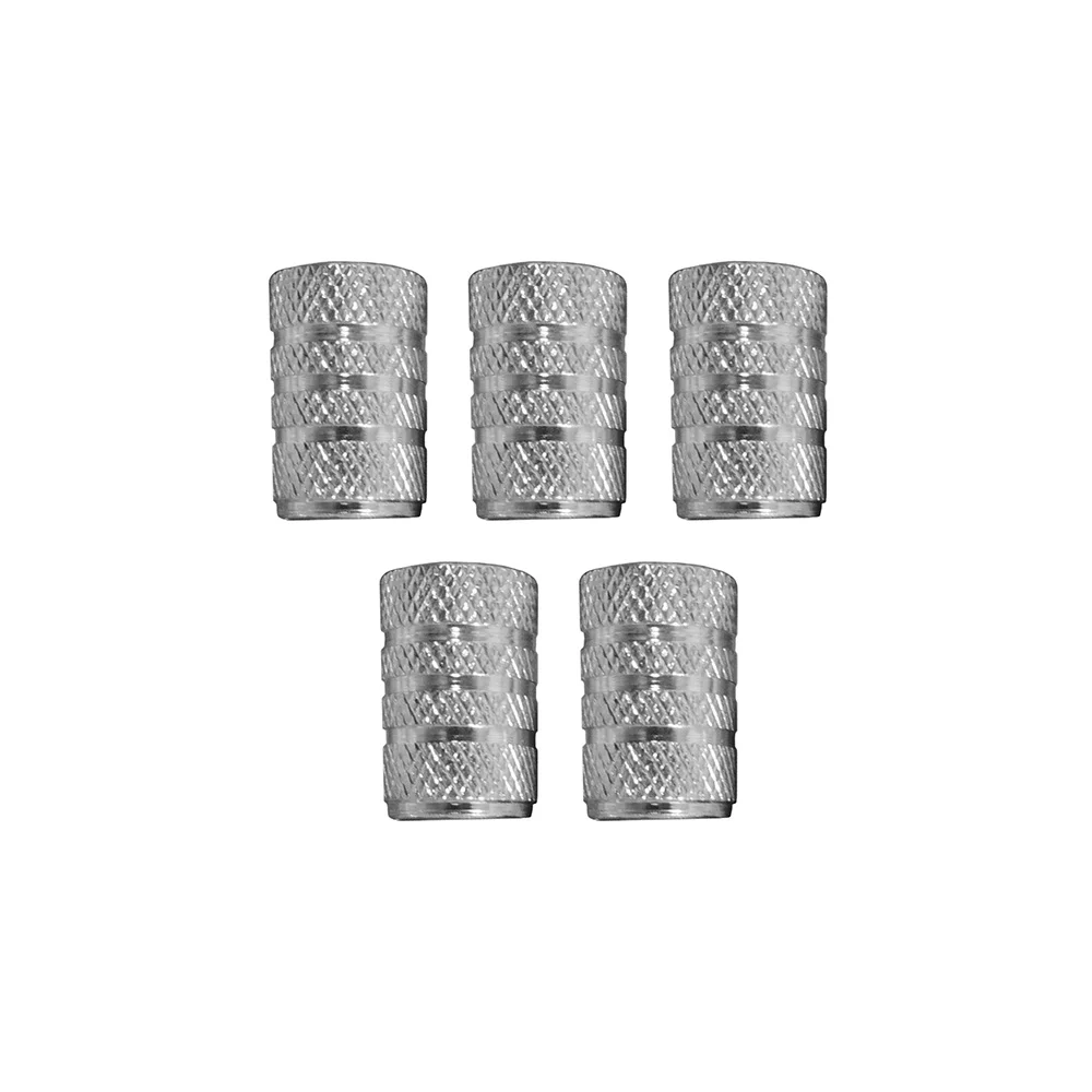 Set de 5 Tampões de Válvulas Rodas de Carro Prata