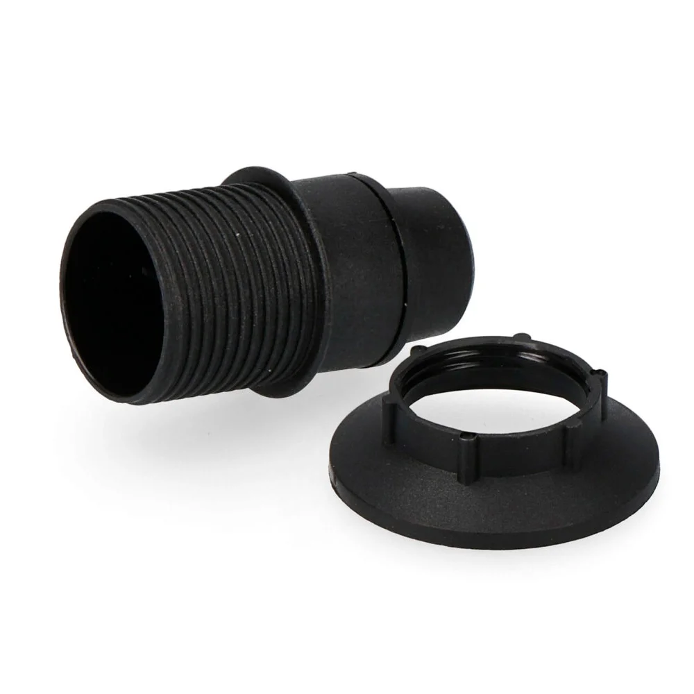 Casquilho com Semi-Rosca E-14 + Anilha 44025 Preto