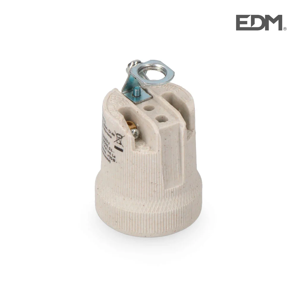 Casquilho Porcelana E-27 Embalado Edm