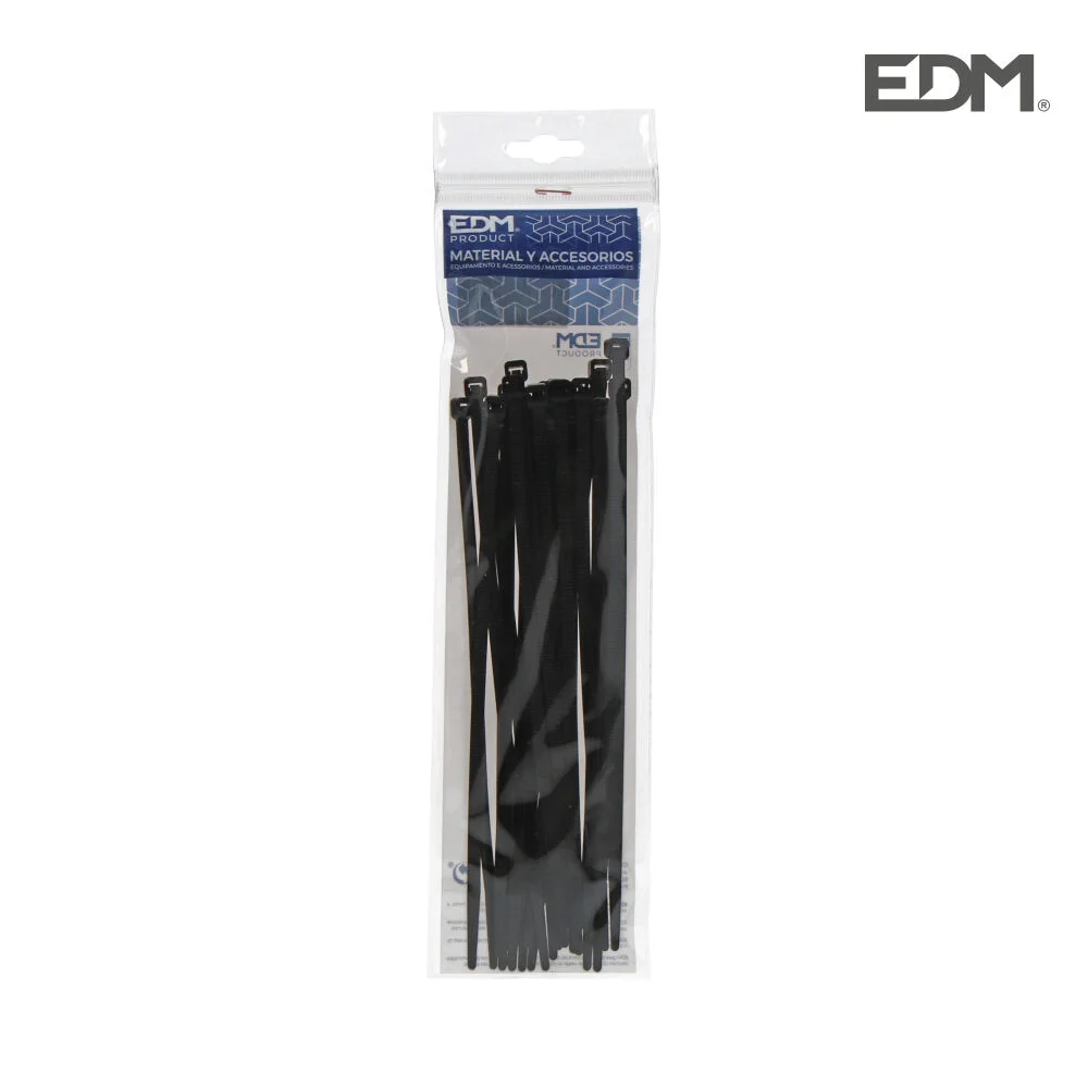 Abraçadeiras Pretas 150x3,5mm Saco 25 Unidades Edm