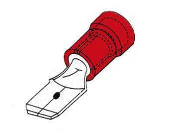 Terminal Faston Macho Blindagem Vermelho 2.8mm