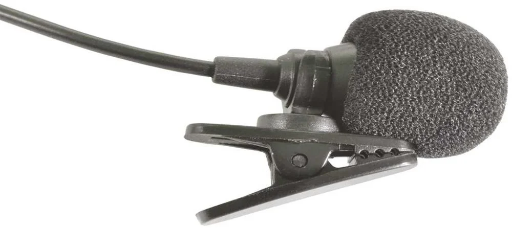 Microfone de Lapela com Clip para Sistemas Sem Fio