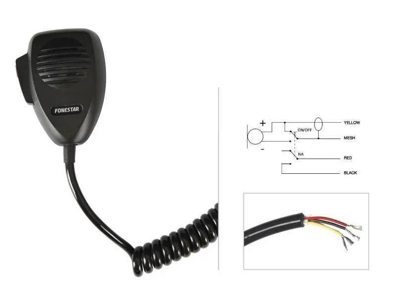 Microfone de Comunicações de Mão