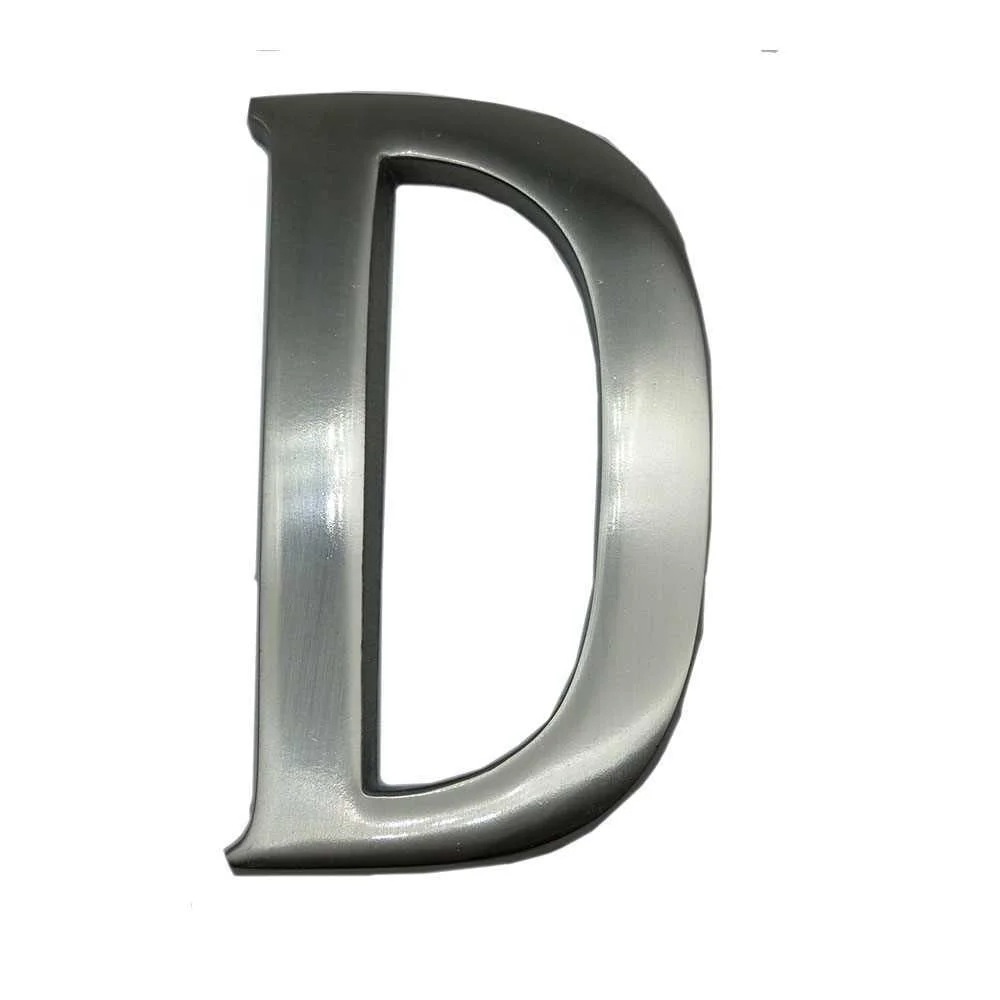 Letra D Niquel Mate 10cm Fixação Invisível Edm