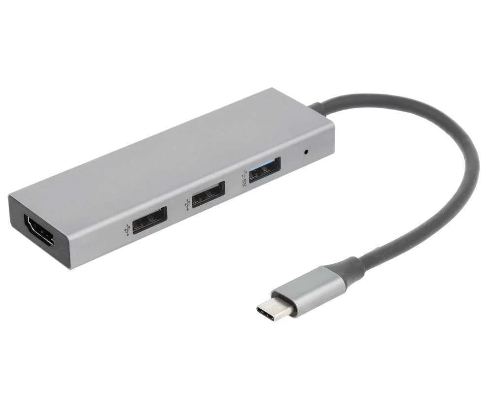 Adaptador de Concentrador 4 em 1 Usb-C para Usb Y.