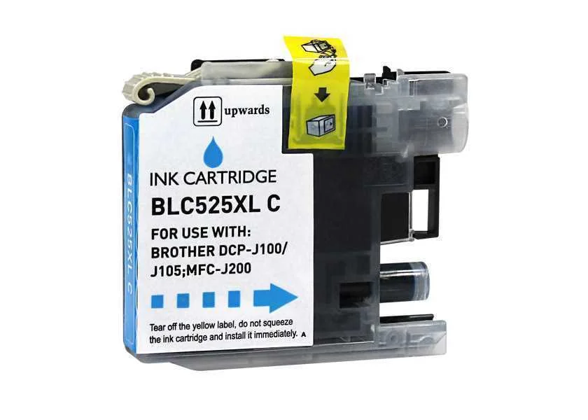 Tinteiro Brother Compatível Lc525c Xl Azul