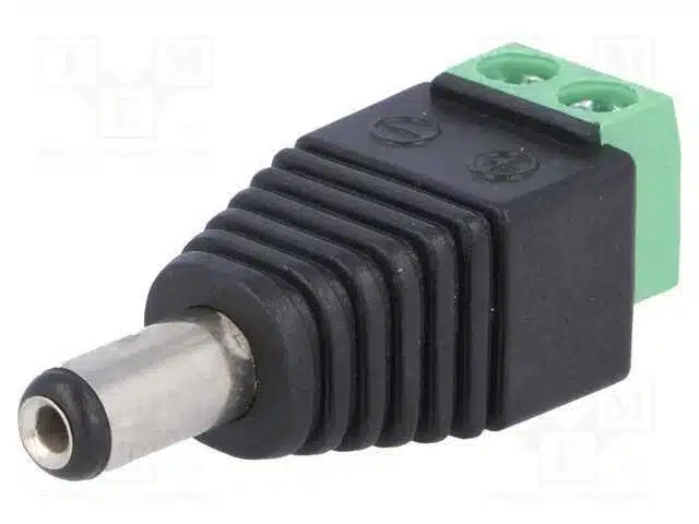 Passo: Adaptador, 5,5/2,1mm, 5,5mm, 2,1mm, Termin.