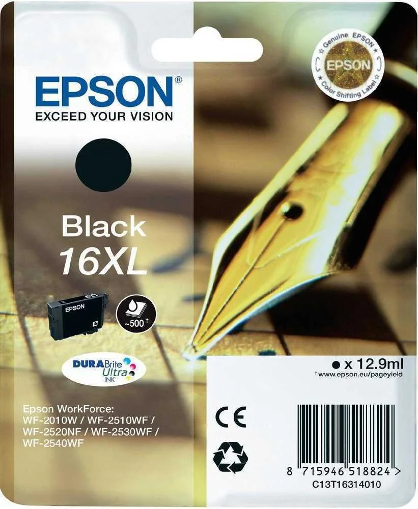 Tinteiro Compatível Epson 16 Xl T1631 Preto