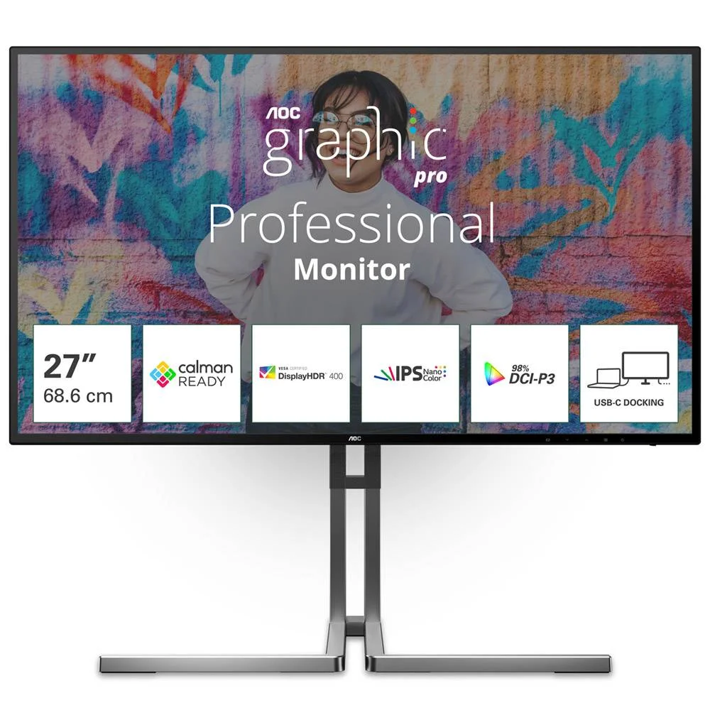 Monitor Aoc Graphic Pro U27u3cv Ips 27" 4k Uhd 16.