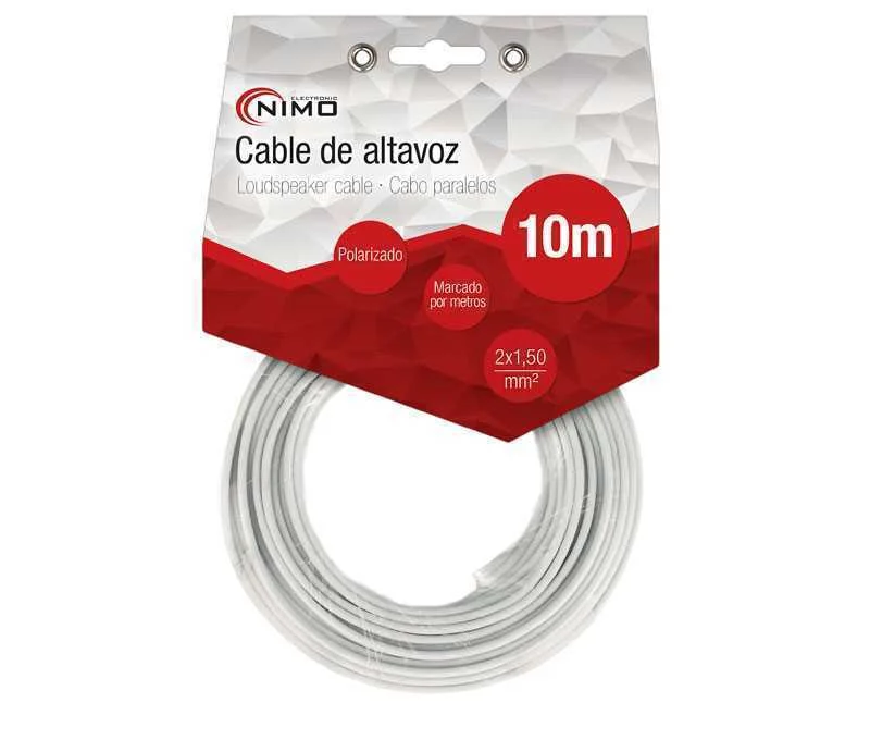 Cabo de Coluna 2x1.5mm² Branco Polarizado 10m