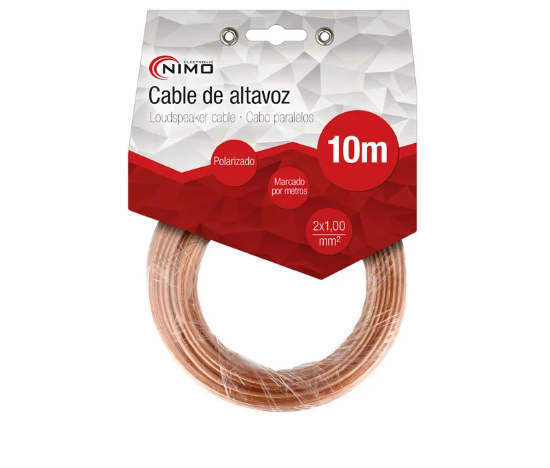 Cabo de Coluna 2x1.0mm² Transparente Polariz.10m
