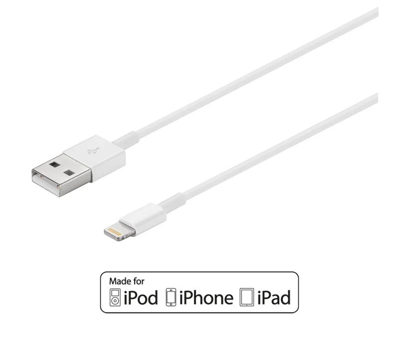 Cable Usb-A 2.0 Apple Lightning para iPhone e Ipad