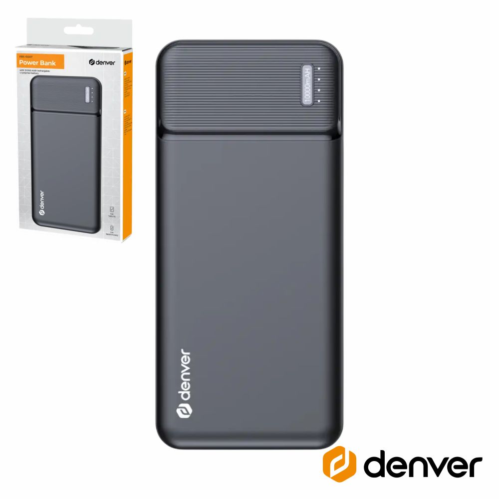 Powerbank 10000mAh C/ Ficha Dupla USB-C e M-USB DENVER