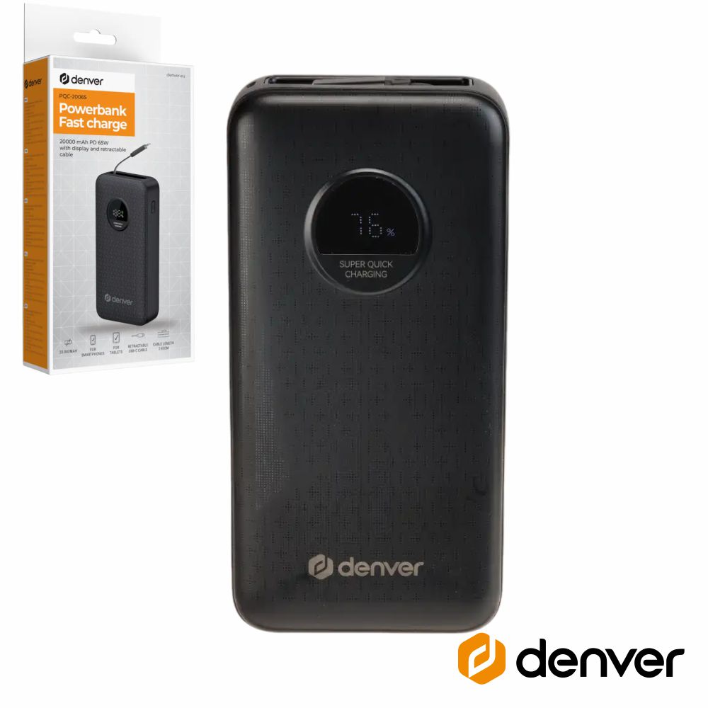 Powerbank 20000mAh C/Cabo 1xUSB-A 1xUSB-C 65W