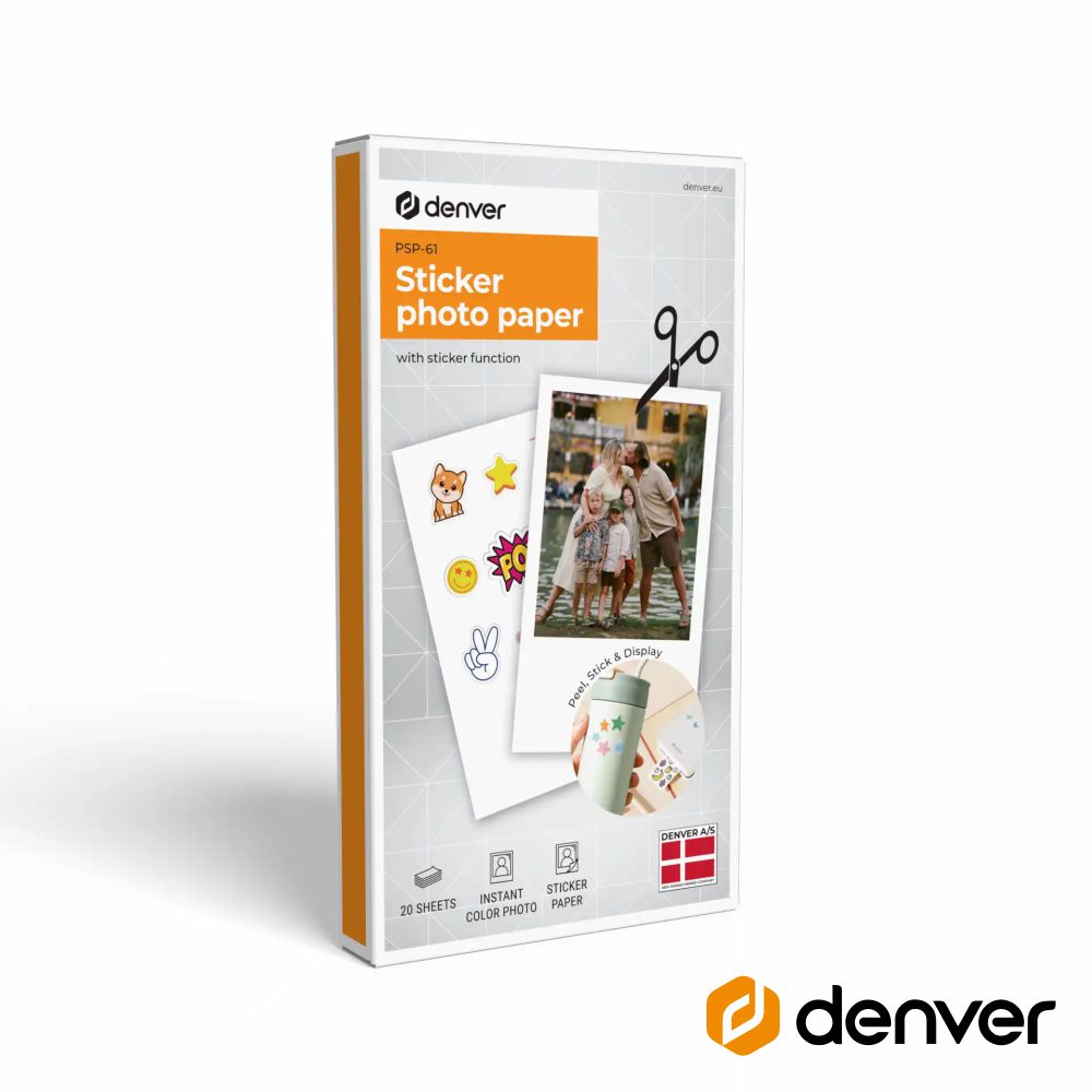Papel Fotográfico Autocolante 20un P/ MCP-6010 DENVER