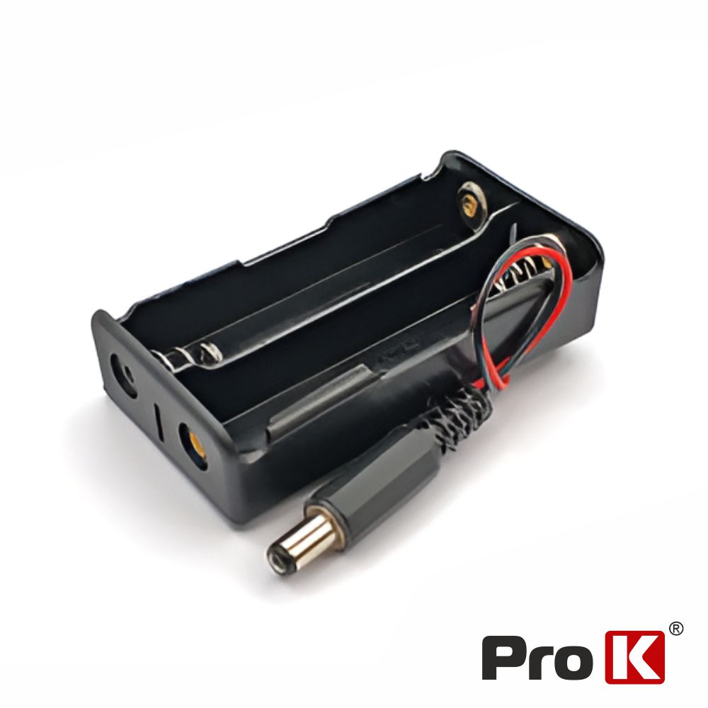 Suporte P/ 2 Pilhas 18650 C/ Ficha DC PROK