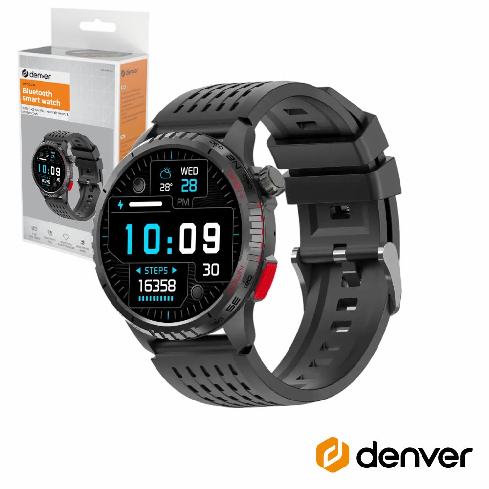 SmartWatch P/ Android iOS Preto C/ GPS DENVER